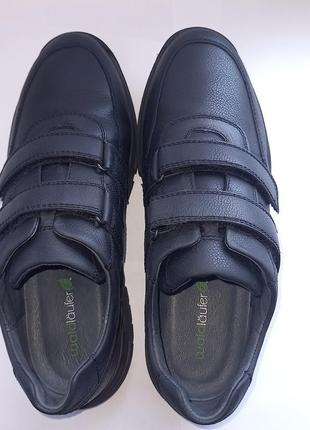 Шкіряні кросівки waldlaufer / німецького виробництва / оригінал /  чорні кросівки на липучках на широку ногу3 фото