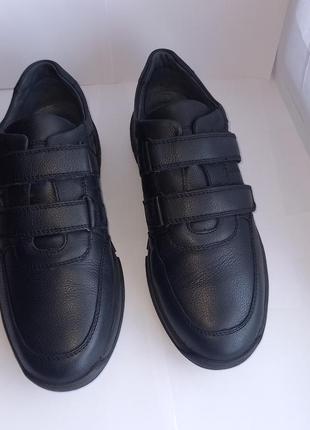 Шкіряні кросівки waldlaufer / німецького виробництва / оригінал /  чорні кросівки на липучках на широку ногу2 фото