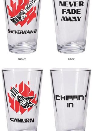 Склянка cyberpunk 2077 2077 silverhand pint glass (кіберпанк)