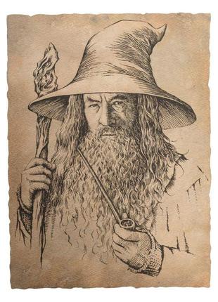 Постер lord of the rings portrait of gandalf the grey (володар...