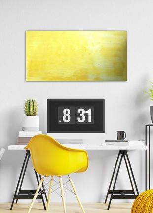 Авторская интерьерная картина #57 желтая большая холст на подрамнике акрил 120 x 60 x 2.5 см