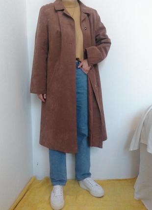 Винтажное коричневое пальто плащ винтаж тренч италия