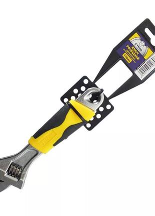 Ключ розвідний 200 мм, хромований, двокомпонентна ручка сталь ...