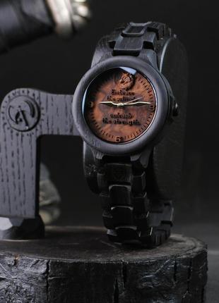 Индивидуальная гравировка. деревянные наручные часы, морений дуб. наручний годинник. подарок3 фото