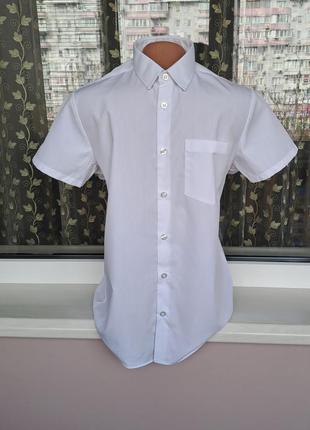 Нарядный набор для мальчика/белая рубашка с коротким рукавом для мальчика/нарядная жилетка4 фото