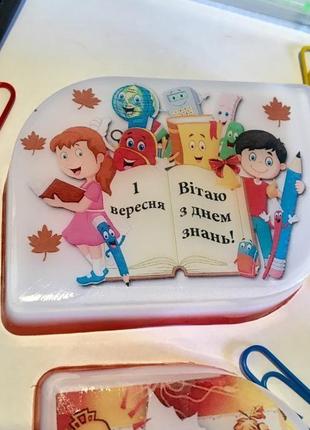 Вчителям (вихователям, діткам) на 1 вересня - мило-листівка ручної роботи3 фото