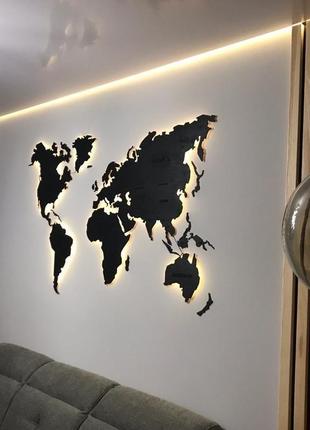 Карта світу з підсвічуванням2 фото