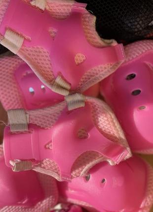 Детские ролики-квады с защитой и шлемом scale sports, размер 31-34, розовые5 фото
