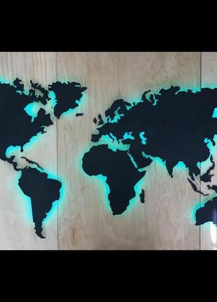 Карта мира с rgb подсветкой