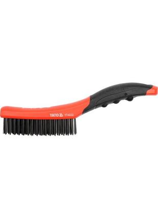 Щітка дротяна сталева yato : 4- рядна, l= 260 мм з пластмасово...