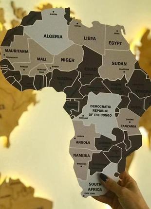 Карта мира с led подсветкой пвх 1000х600 мм