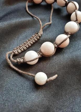 Неординарный браслет из натурального камня с плетением hand made ручная работа4 фото