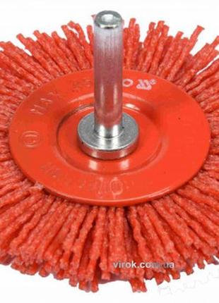 Щітка зачисна з нейлоновим ворсом, дискова до дрилі yato : ø=7...