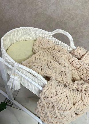 Люлька для новорожденного . вязанная колыбелька для ребенка