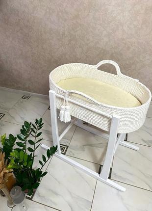 Люлька для новорожденного . вязанная колыбелька для ребенка