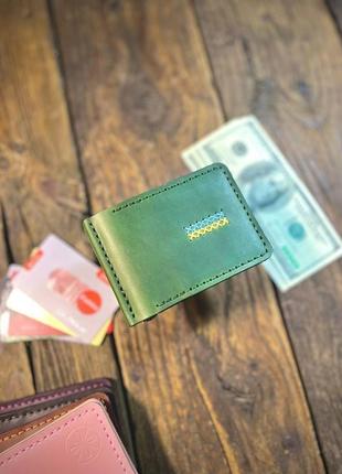 Кожаный зажим для денег, зажим, маленький кошелёк, отличный подарок, гаманець1 фото