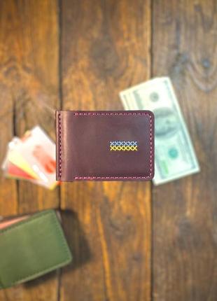 Кожаный зажим для денег, зажим, маленький кошелёк, отличный подарок, гаманець4 фото