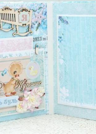 Скрапальбом для девочки , фотоальбом для новорожденной девочки , подарок новорожденной