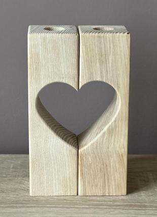 Свічник у формі серця ручної роботи подарунок для мами5 фото