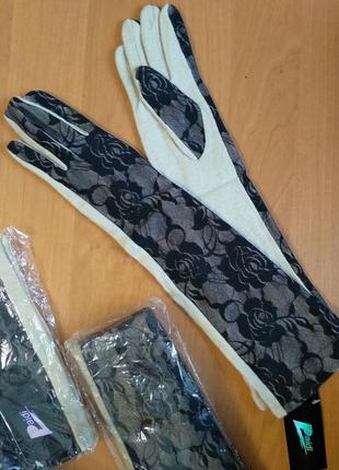 Жіночі подовжені кашемірові рукавички (тр-243306)8 фото