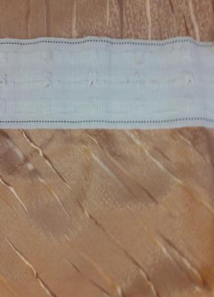 Абрикосовая атласная штора с корсажной лентой4 фото