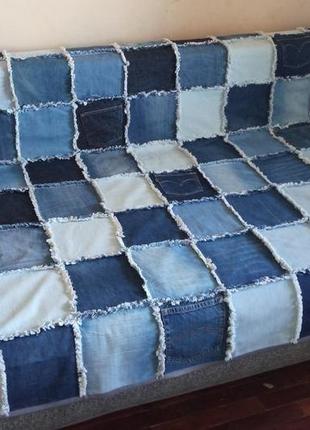 Джинсовое покрывало rag quilt.1 фото