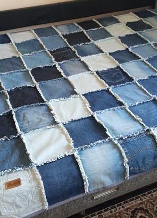 Джинсовое покрывало rag quilt.3 фото