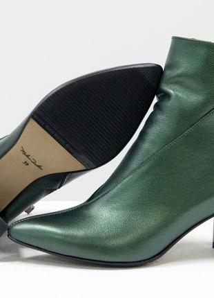 Эксклюзивные кожаные  стильные ботинки  на модном каблуке осень-зима5 фото