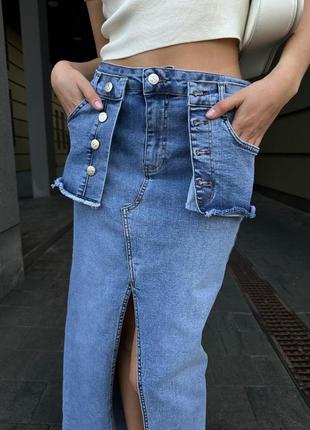Юбка джинсовая модная3 фото
