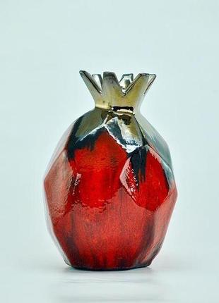 Абстрактная керамическая ваза гранат ручной работы, современное искусство, высота 19 см.3 фото