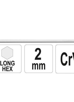 Ключ шестигранний г-подібний hex 2 х 16 х 83 мм yato