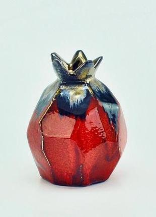 Абстрактная керамическая ваза гранат ручной работы, современное искусство, высота 12см.6 фото