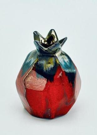 Абстрактная керамическая ваза гранат ручной работы, современное искусство, высота 12см.10 фото