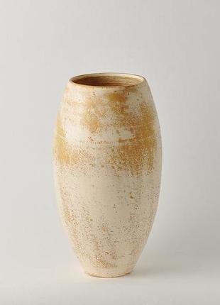 Ваза для цветов средняя в деревенском стиле, raku pottery clay vessel, 22 см высота7 фото