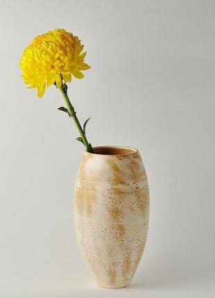 Ваза для цветов средняя в деревенском стиле, raku pottery clay vessel, 22 см высота6 фото