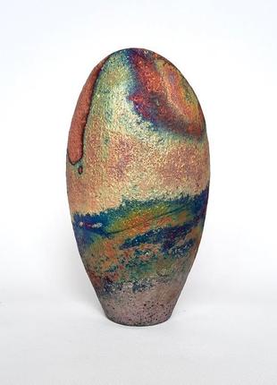 Раку керамическая ваза. ваза для цветов ручной работы. винтажная ваза. деревенская ваза для цветов.6 фото