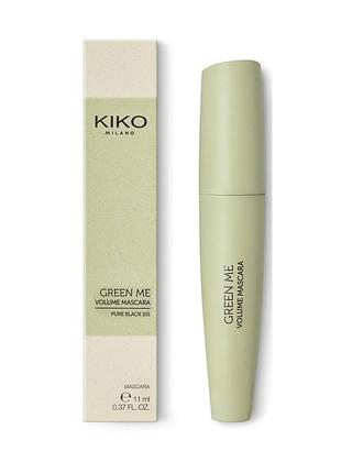 Тушь для ресниц kiko milano green me volume 101 - pure black1 фото