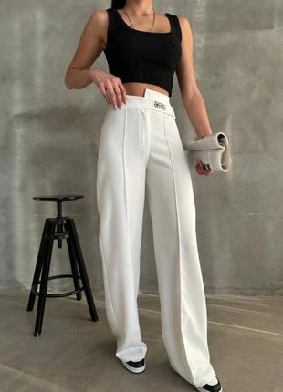 Стильные классические белые штаны брюки