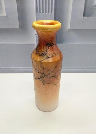 Оранжевая керамическая ваза. керамическая цветочная ваза.7 фото