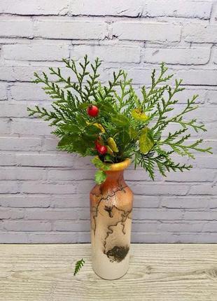 Оранжевая керамическая ваза. керамическая цветочная ваза.10 фото