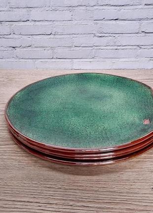 Керамічна тарілка  зелена керамічна тарілка 28 див.6 фото