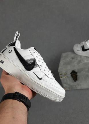 👟nike air force 1 lv8 (белые с чёрным)6 фото