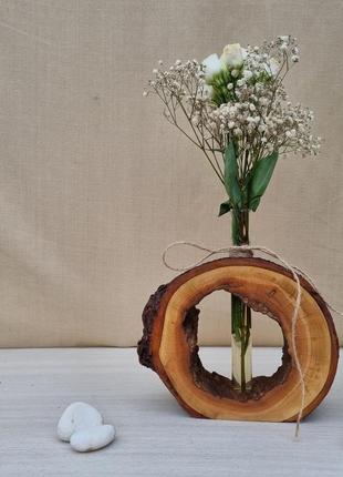 Дерев'яна підставка для квітів,сучасна ваза фігурна,ваза подарункова7 фото