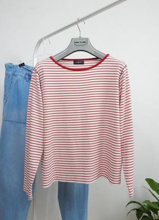 Трикотажний смугастий лонгслів кофтинка у смужку бавовна в складі