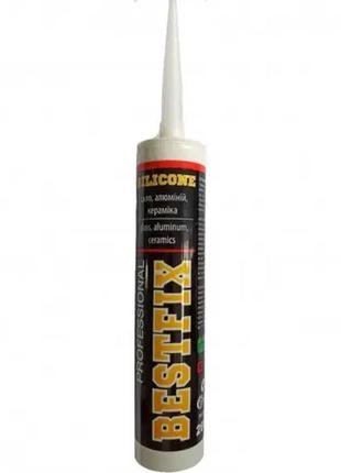 Герметик професійний силіконовий прозорий silicone bestfix 280 мл