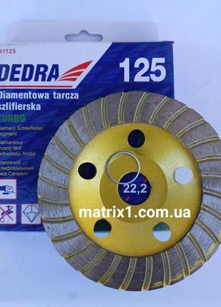 Диск алмазний (чашка) шліфувальний "turbo" 100х22,2 мм dedra