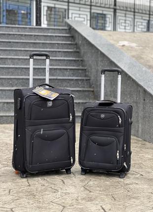 3 шт комплект валіз дорожніх тканинна  польща на колесах wings з підшипником6 фото