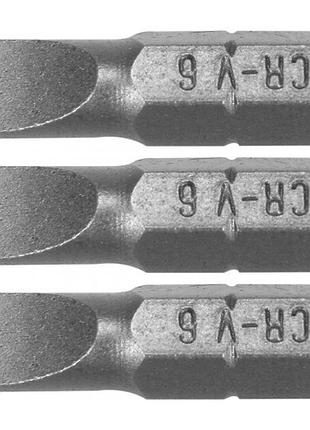 Насадка відвертої sthor: шлиць sl6 x 25 мм, hex 1/4", cr-v, 3 шт