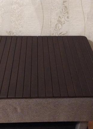 Дерев'яна накладка, столик, килимок на підлокітник дивана. дерев'яний килимок -накладка на пуфик2 фото