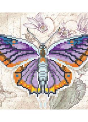 Схема для вишивки бісером "бузковий метелик"